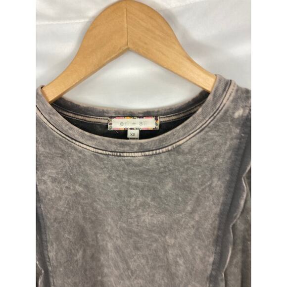Eri + Ali Weckerlie Scalloped Acid Wash Sweatshirt Size XS - Picture 4 of 5